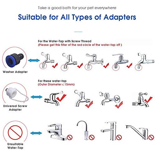 Emoly Pet Shower Kit, 2 in 1 Pet Bathing Tool Shower Sprayer, Adju...