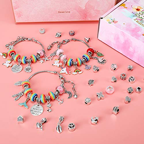 Charm Bracelet Making Kit, Emooqi Jewelry Making Supplies with Bea...