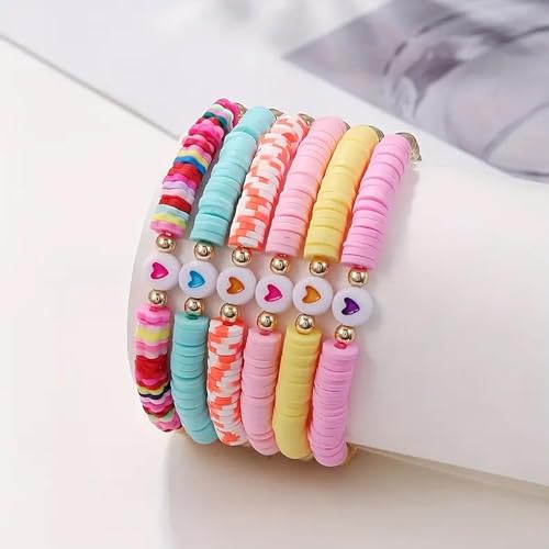 EMUFOOK Friendship Bracelet Kit Clay Beads Bracelet Kit Colorful B...