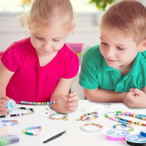 EMUFOOK Friendship Bracelet Kit Clay Beads Bracelet Kit Colorful B...