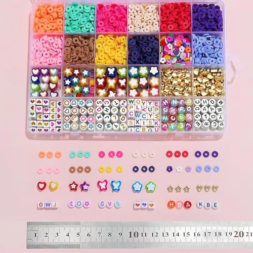 EMUFOOK Friendship Bracelet Kit Clay Beads Bracelet Kit Colorful B...