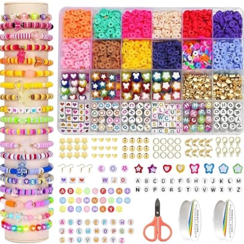 EMUFOOK Friendship Bracelet Kit Clay Beads Bracelet Kit Colorful B...