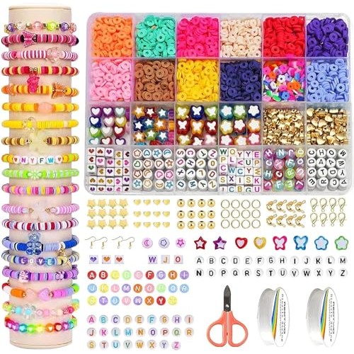 EMUFOOK Friendship Bracelet Kit Clay Beads Bracelet Kit Colorful B...