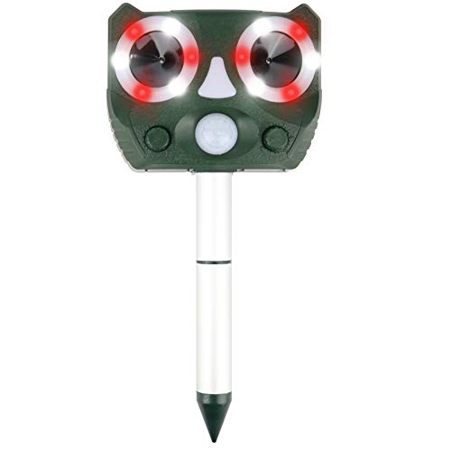 Ultrasonic Animal Repellent,Solar Powered Waterproof Animal Repell...