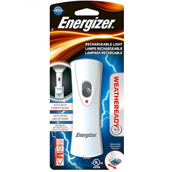 Energizer Rechargeable Plug In LED Flashlight, Emergency Power Out...