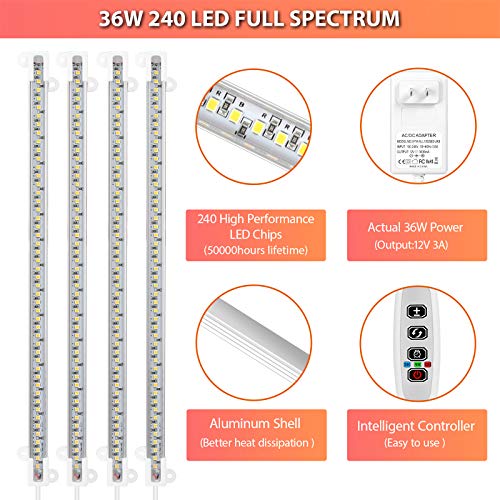 Enfuntins LED Plant Grow Light Strip Full Spectrum, 36W 240 LED, A...
