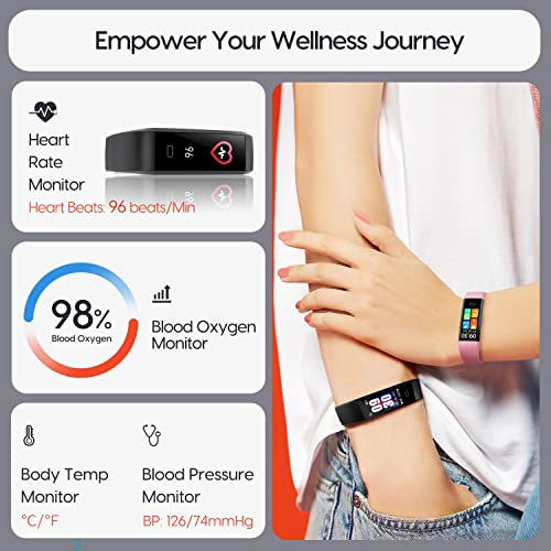 ENGERWALL Fitness Tracker with Heart Rate & Temperature Monitor, W...