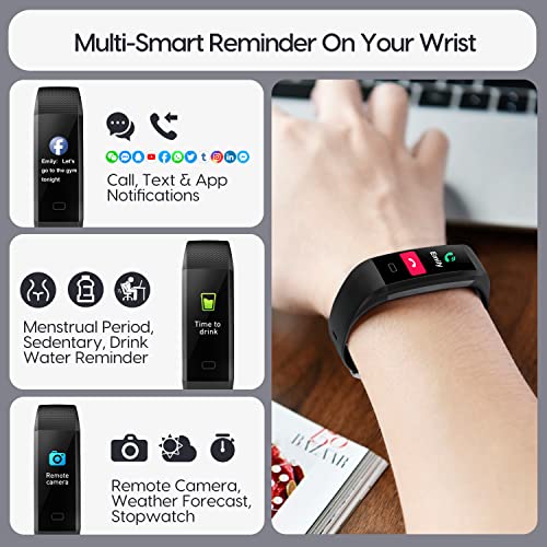 ENGERWALL Fitness Tracker with Heart Rate & Temperature Monitor, W...