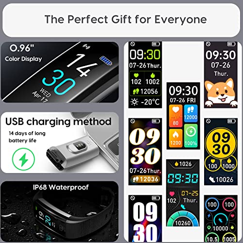 ENGERWALL Fitness Tracker with Heart Rate & Temperature Monitor, W...