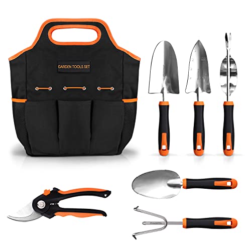 Garden Tools, ENGiNDOT 7 Pcs Stainless Steel Heavy Duty Multi Gard...