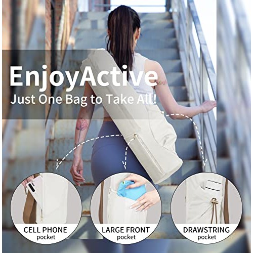 EnjoyActive Yoga Mat Bag | Premium, Waterproof, Multi Pockets, Adj...