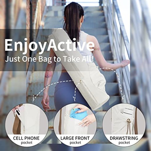 EnjoyActive Yoga Mat Bag | Premium, Waterproof, Multi Pockets, Adj...