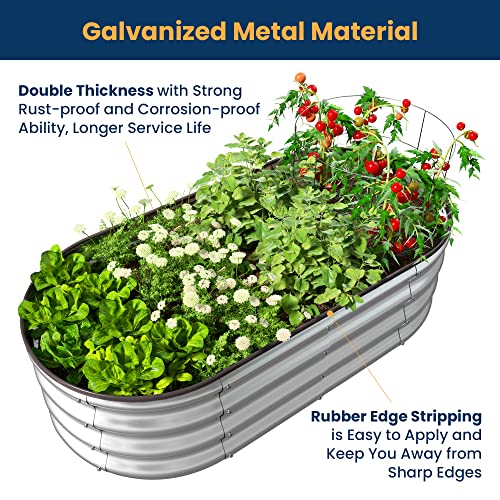 ENJOYBASICS Raised Garden Bed Kit, Galvanized Raised Planter Box O...