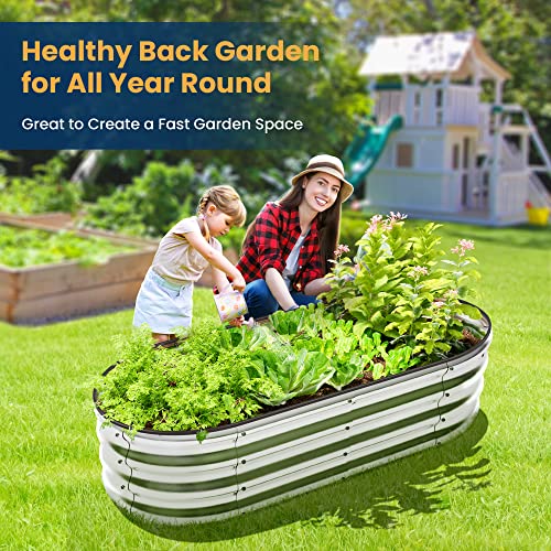 ENJOYBASICS Raised Garden Bed Kit, Galvanized Raised Planter Box O...