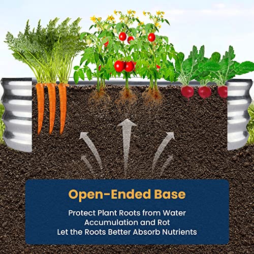 ENJOYBASICS Raised Garden Bed Kit, Galvanized Raised Planter Box O...