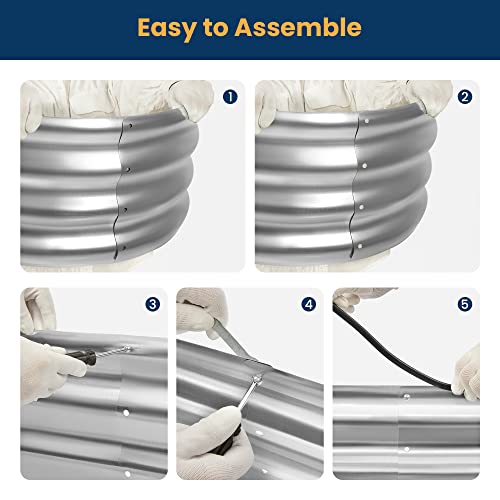 ENJOYBASICS Raised Garden Bed Kit, Galvanized Raised Planter Box O...
