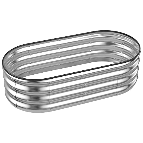 ENJOYBASICS Raised Garden Bed Kit, Galvanized Raised Planter Box O...