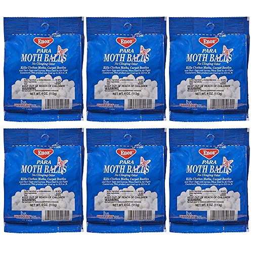 ENOZ Moth Balls 4oz, 6-Packages Protects Against Clothes Moths, Ca...