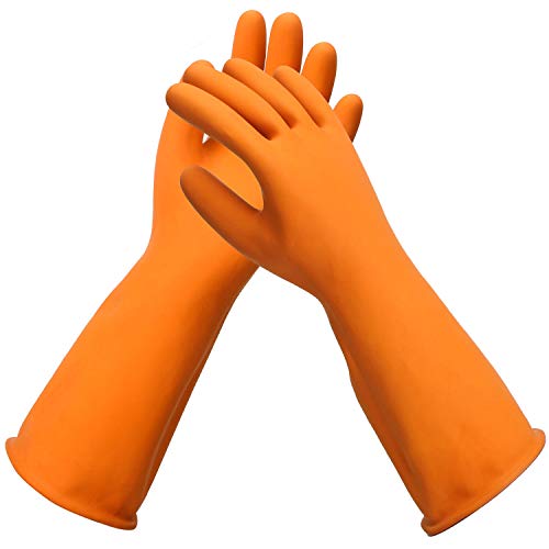 Black Latex Gloves, EnPoint 3 Pairs 17.7 Inches Heavy Duty Laborat...