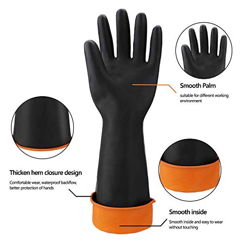 Chemical Resistant Rubber Gloves, EnPoint Waterproof Heavy Duty In...