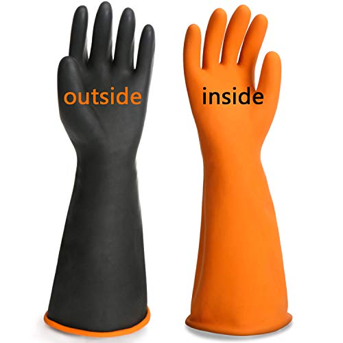 Chemical Resistant Rubber Gloves, EnPoint Waterproof Heavy Duty In...