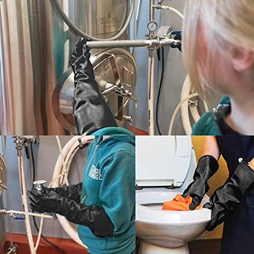 Long Rubber Gloves Heavy Duty, EnPoint Thick Chemical Resistant Gl...