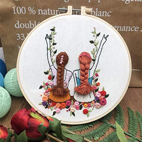 Hand Beginner Embroidery kit 3D for Adults Easy Stamped Cross Stit...