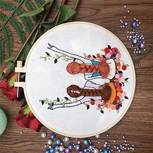 Hand Beginner Embroidery kit 3D for Adults Easy Stamped Cross Stit...