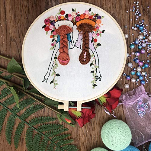 Hand Beginner Embroidery kit 3D for Adults Easy Stamped Cross Stit...