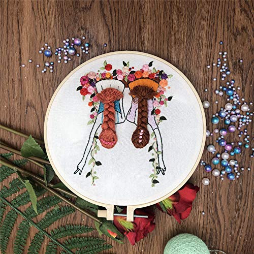 Hand Beginner Embroidery kit 3D for Adults Easy Stamped Cross Stit...