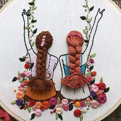 Hand Beginner Embroidery kit 3D for Adults Easy Stamped Cross Stit...