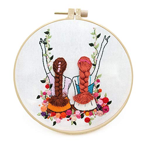 Hand Beginner Embroidery kit 3D for Adults Easy Stamped Cross Stit...