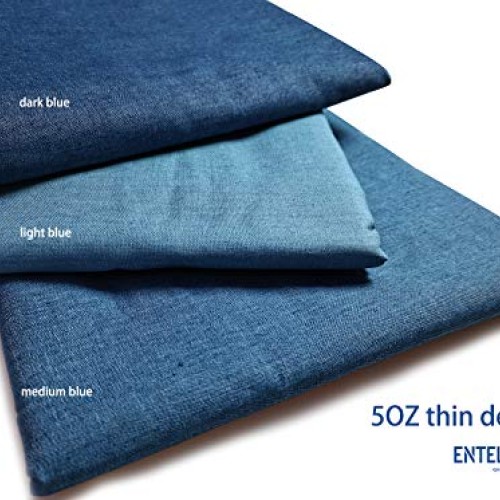5OZ Cotton Denim Fabric for Sewing 55 Inches Width EntelareDeep B...