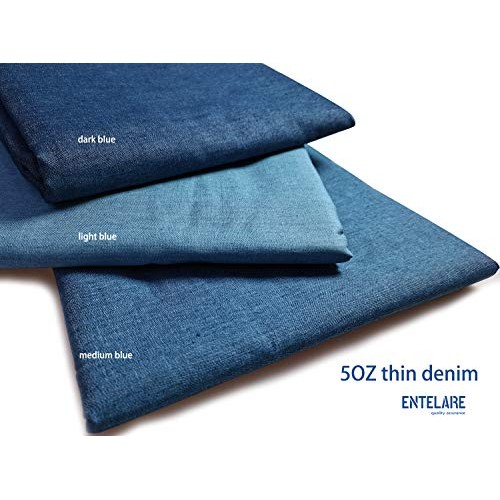 5OZ Cotton Denim Fabric for Sewing 55 Inches Width EntelareDeep B...