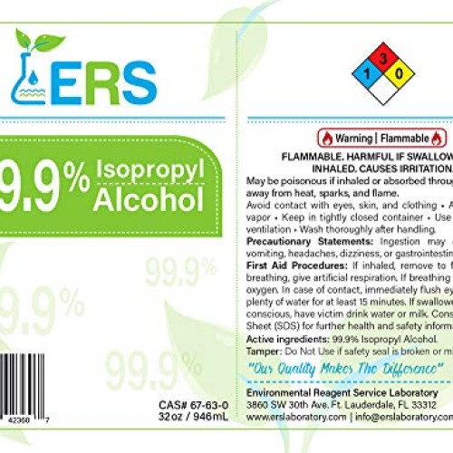 Isopropyl Alcohol 99.9% 2 x 33.8oz IPA High Purity Rubbing Alcoh...