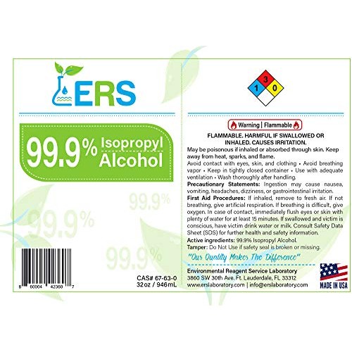 Isopropyl Alcohol 99.9% 2 x 33.8oz IPA High Purity Rubbing Alcoh...