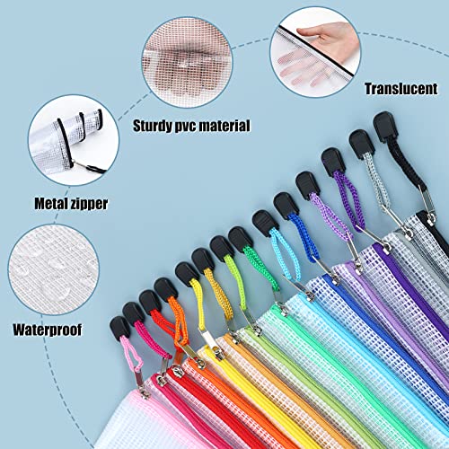 EOOUT 14pcs Mesh Zipper Pouch for Organizing, Zipper Puzzle Bags, ...