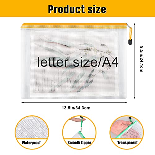 EOOUT 14pcs Mesh Zipper Pouch Zipper Bags, A4 Size Puzzle Bag for ...