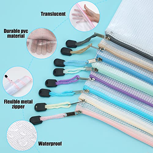 EOOUT 24pcs Mesh Zipper Pouch Zipper Bags, A3 Size 16.7x12.4 Inche...