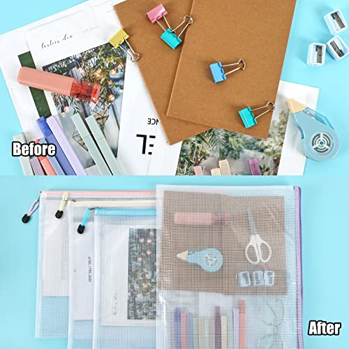 EOOUT 24pcs Mesh Zipper Pouch Zipper Bags, A3 Size 16.7x12.4 Inche...