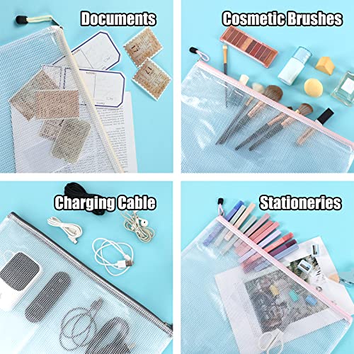 EOOUT 24pcs Mesh Zipper Pouch Zipper Bags, A3 Size 16.7x12.4 Inche...