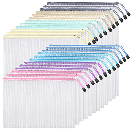 EOOUT 24pcs Mesh Zipper Pouch Zipper Bags, A3 Size 16.7x12.4 Inche...