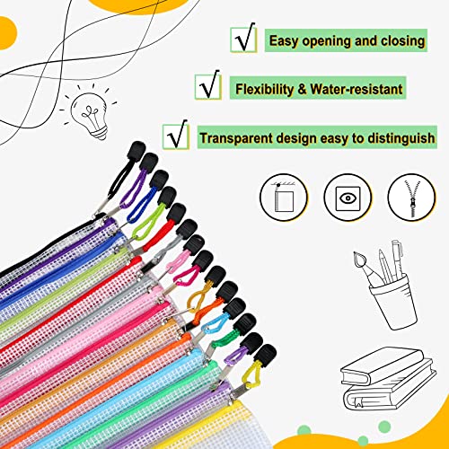 EOOUT 28pcs Mesh Zipper Pouch, 8 Sizes Waterproof Zipper Bags, 14 ...