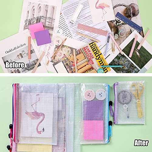 EOOUT 28pcs Mesh Zipper Pouch, 8 Sizes Waterproof Zipper Bags, 14 ...