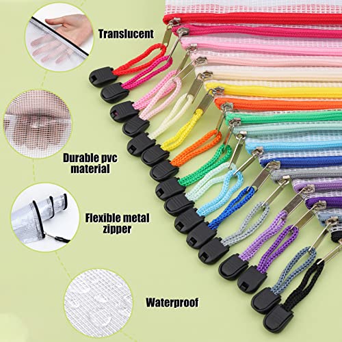 EOOUT 32pcs Mesh Zipper Pouch Zipper Bags, A3 Size 16.7x12.4in Lar...