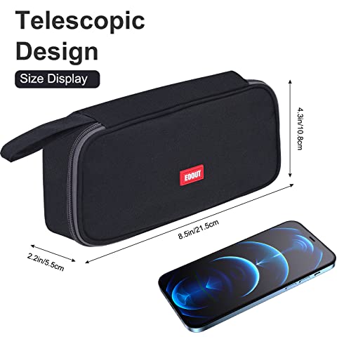 EOOUT Big Capacity Black Pencil Case Pouch with Zipper, Large Orga...