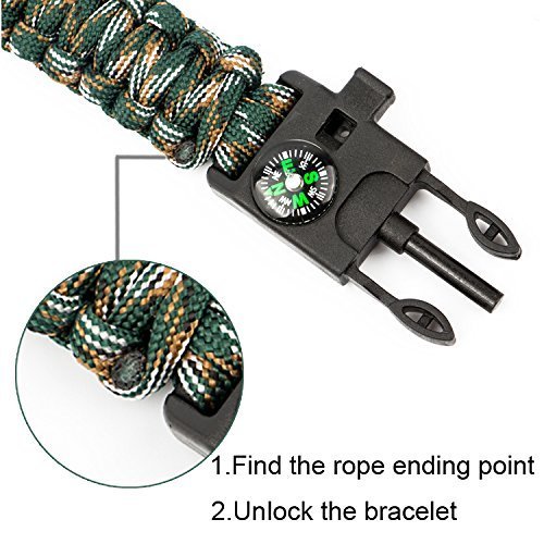 Epartswide Multifunctional Outdoor Survival Paracord Bracelet with...