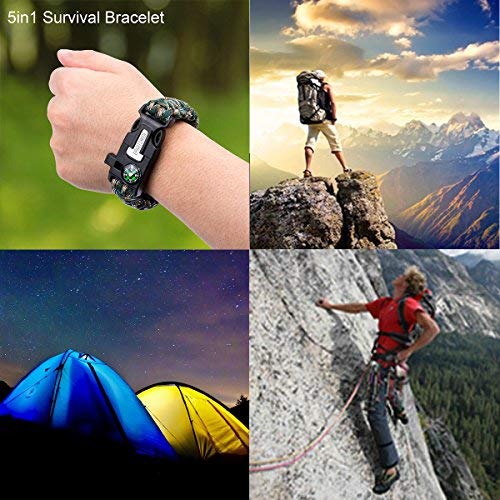 Epartswide Multifunctional Outdoor Survival Paracord Bracelet with...