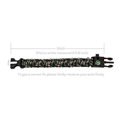 Epartswide Multifunctional Outdoor Survival Paracord Bracelet with...