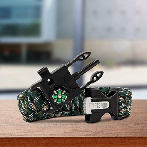 Epartswide Multifunctional Outdoor Survival Paracord Bracelet with...
